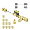 32pcs / Set T6 Air Conditioning Valve Core Remover Installer Tool with Dual Size SAE 1/4 and 5/16 Ports
