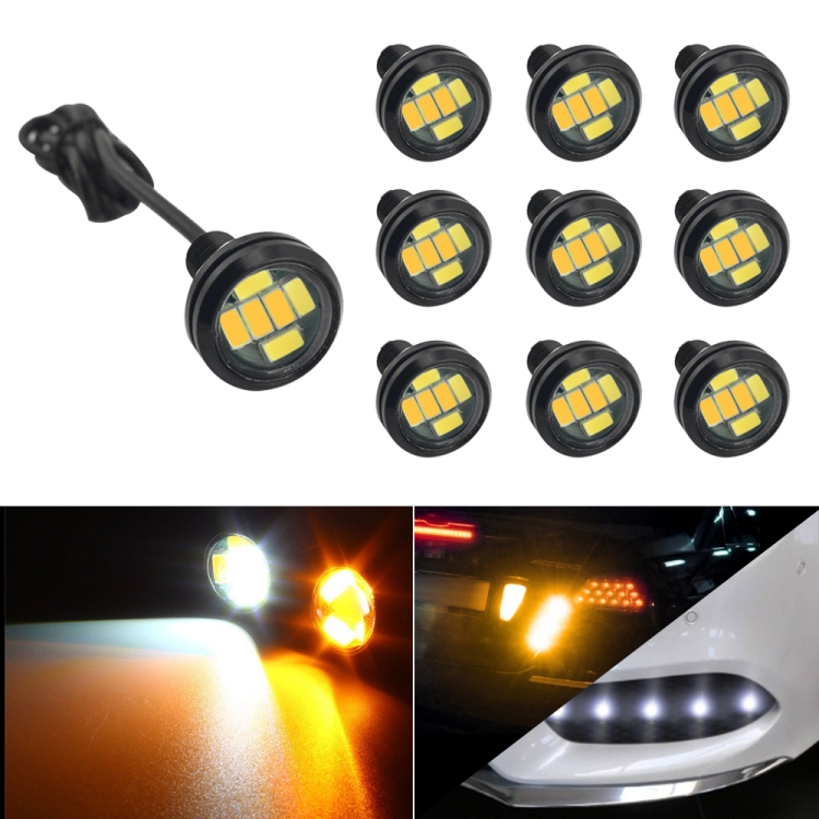10 PCS 23mm 6LEDs SMD-5730 DC9-80V Motorcycle Eagle Eye Light