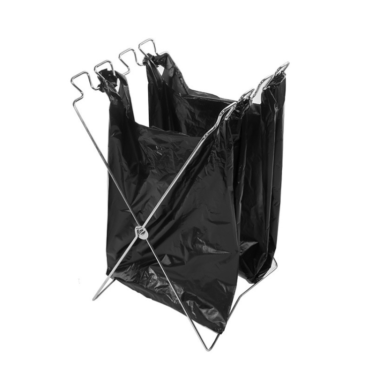 Outdoor Camping Stainless Steel Foldable Garbage Bags Hanger, Size: 58*32 cm