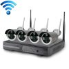 4CH HD 720P 1.0 Mega Pixel 2.4GHz WiFi IP Bullet Camera + NVR Kit