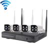 4CH HD 720P 1.0 Mega Pixel 2.4GHz WiFi IP Bullet Camera + NVR Kit