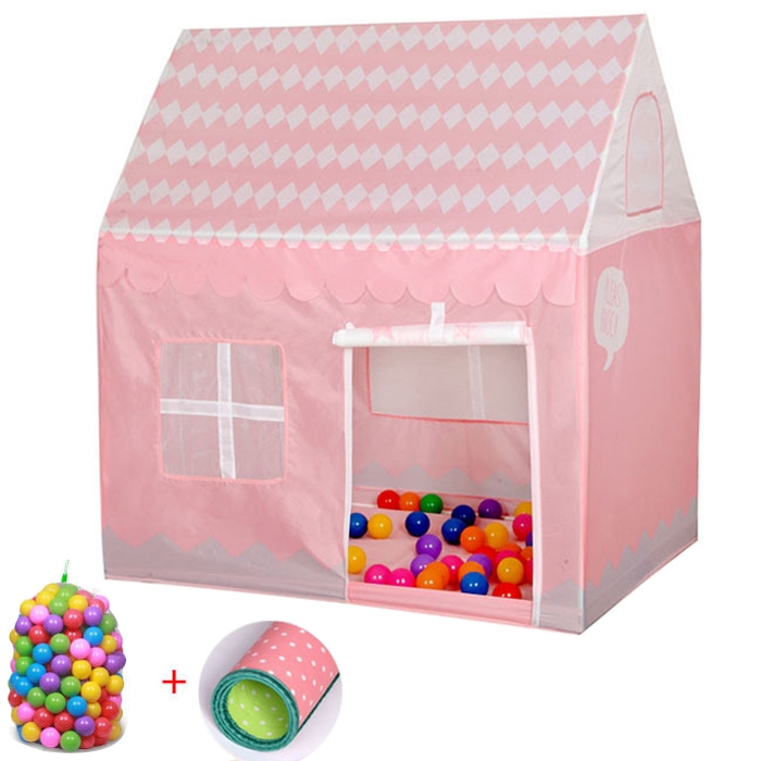 Household Children Printing Play Tent Small Game House with 50 Ocean Balls & Mat