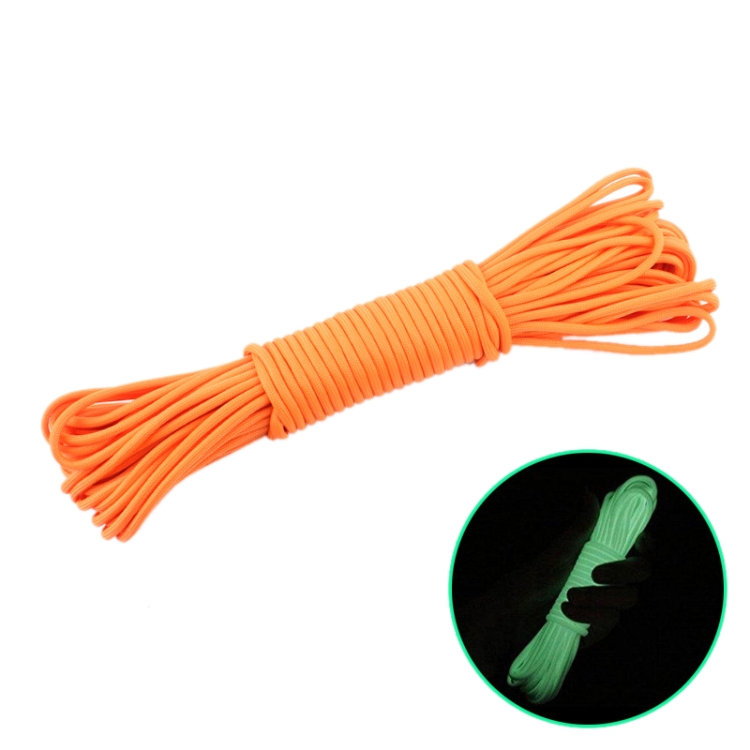 20m 9-Core Nylon+Polyester Full-light Outdoor Camping Tent Rescue Bundled Fluorescent Climbing Rope