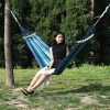 Outdoor Rollover-resistant Double Person Canvas Hammock Portable Beach Swing Bed with Wooden Sticks, Size: 190 x 150cm