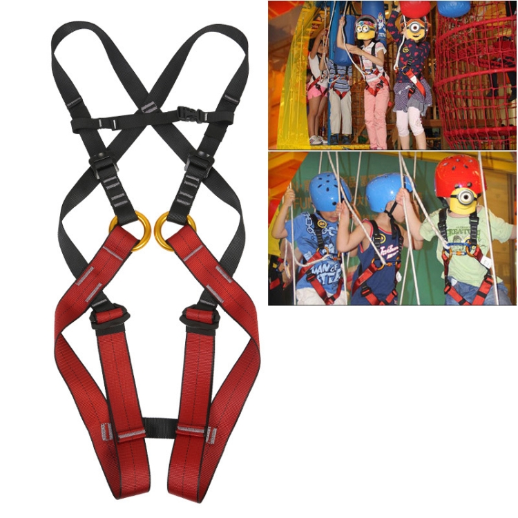 XINDA XDA9516 Outdoor Rock Climbing Polyester High-strength Wire Adjustable Downhill Whole Body Safety Belt Children Size: S
