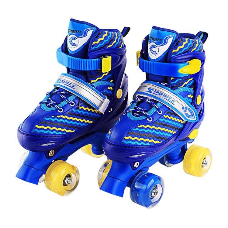 Children Full-flash White Double-row Roller Skates Skating Shoes, Double Row Wheel, Size : L