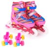 Children Full-flash White Double-row Roller Skates Skating Shoes, Straight Row+Double Row Wheel, Size : S