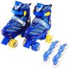 Children Full-flash White Double-row Roller Skates Skating Shoes, Straight Row+Double Row Wheel, Size : M