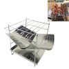 Outdoor Camp Portable Folding Stainless Steel Barbecue Charcoal Grill + Base Plate