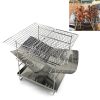 Outdoor Camp Portable Folding Stainless Steel Barbecue Charcoal Grill + Wire Mesh & Base Plate