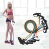Fitness Exercise Resistance Bands Stretch Elastic Rope Workout Yoga Rally Muscle Training Exercise Rope, Size:5*11*1200mm, Random Color Delivery
