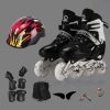 Oushen Adjustable Full Flash Children Single Four-wheel Roller Skates Skating Shoes Set, Size : S