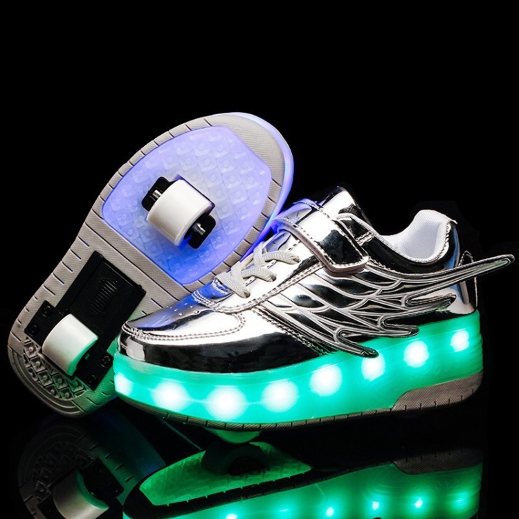 CD03 LED Double Wheel Wing Roller Skating Shoes, Size : 37