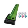 PGM Golf Putting Mat Push Rod Trainer 2.5m, with Three Soft Balls & Three Bicolor Balls, without Auto Ball Return Fairway