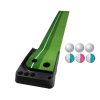 PGM Golf Putting Mat Push Rod Trainer 3m, with Three Soft Balls & Three Bicolor Balls, without Auto Ball Return Fairway