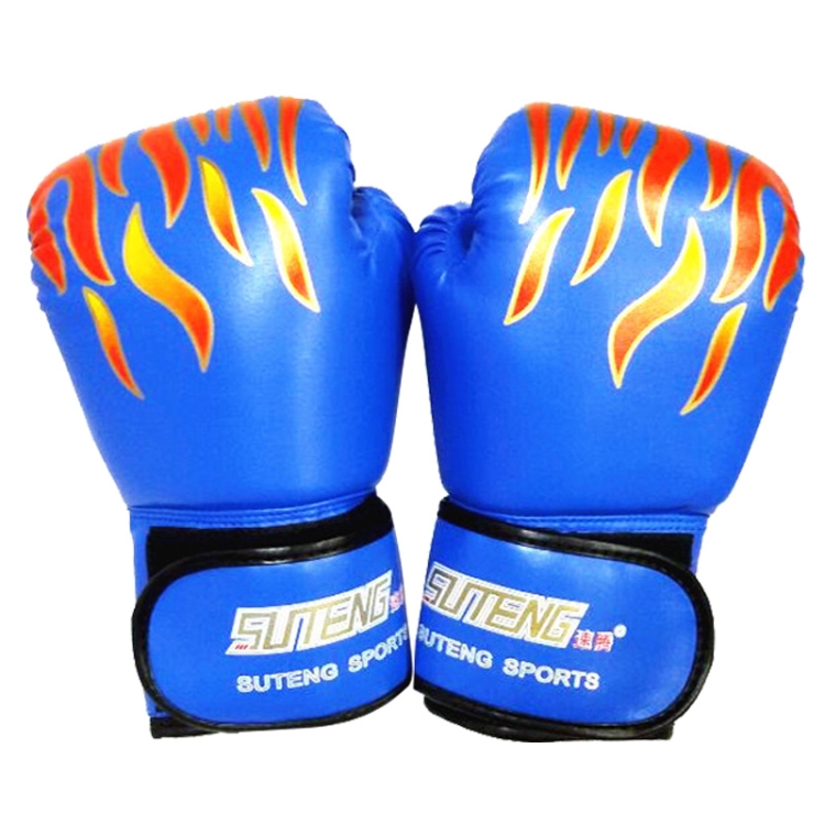 SUTENG Flame Pattern PU Leather Fitness Boxing Gloves for Adults