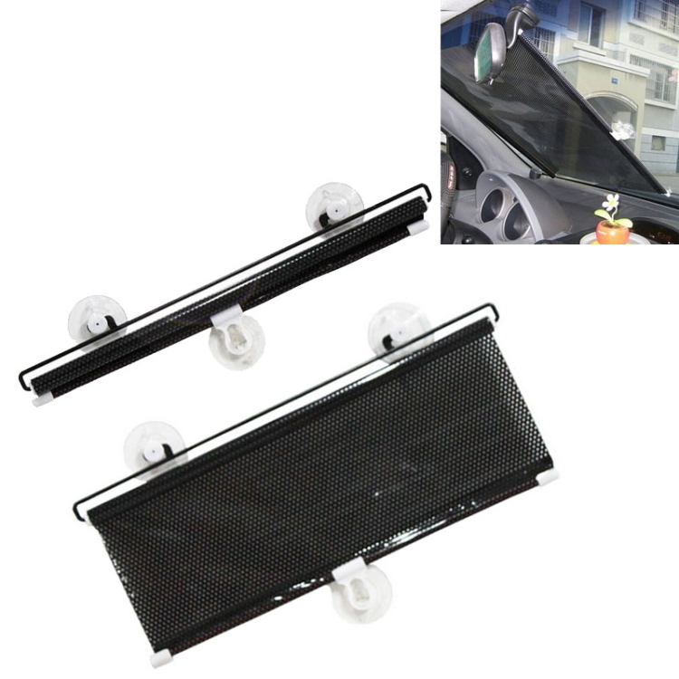 Retractable Car Window Sun Shade for Automobile Front Windshield, Size: 125cm x 58cm, Random Color Delivery