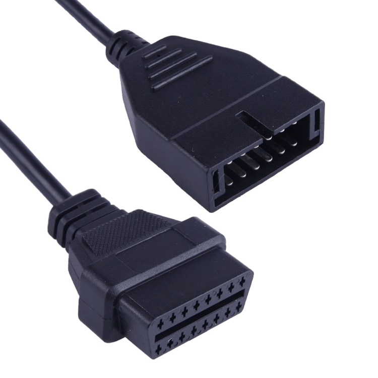 12 Pin to 16 Pin OBDII Diagnostic Cable for General Motors, Full Length: 19cm