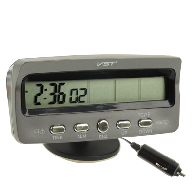 3.6 inch LCD Car Digital Thermometer with Time / Date / Week / Alarm / Car Storage Battery Voltage Display