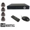 4-CH Embedded Digital Video Recorder Kit (1 / 3 Sony CCD, 650TVL, 24 x IR LED, 6mm Lens, IR Distance: 25m, H.264 (8204EV+622A)