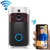 V5 Smart Phone Call Visual Recording Video Doorbell Night Vision Wireless WiFi Security Home Monitor Intercom Door Bell, Standard(Silver)