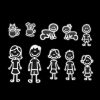 10 PCS Family Member Pattern Vinyl Decorative Reflective Auto Decal Cartoon Car Sticker