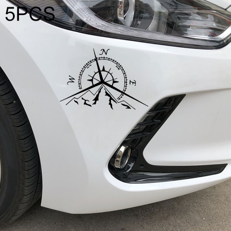 5 PCS NSWE Fashion Mountains Compass Rose Decal Nautical Compass Navigate Car Sticker, Size: 13.7x9.4cm
