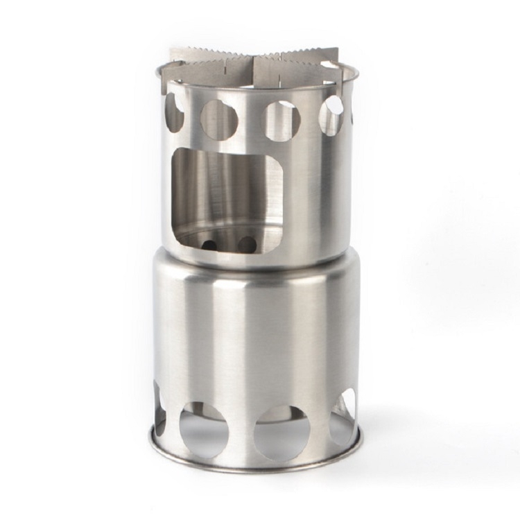 Outdoor Stainless Steel Windproof Stove Portable Camping Roast Stove Set