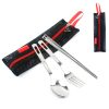 Outdoor Tableware Set Camping Travel Portable Single Tableware Combination Three-piece
