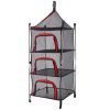 Outdoor Folding Drying Net Four-Layer Storage Basket Storage Basket Camping Drying Fish Drying Net Rack Hanging Basket