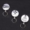 High Elasticity Retractable Wire Rope Key Ring Outdoor Anti-Lost Anti-Theft Retractable Key Ring Random Pattern Delivery