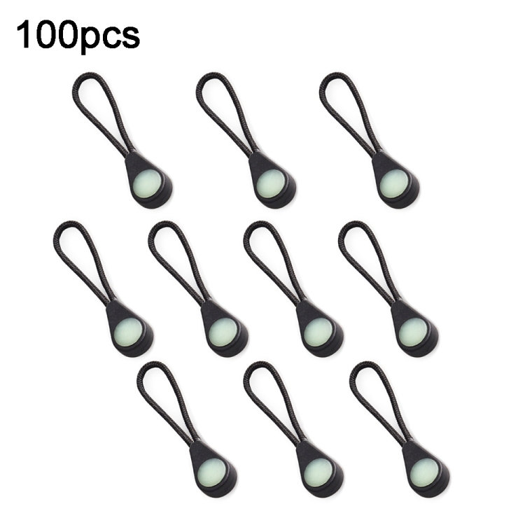 100pcs Mountaineering Camping Backpack Zipper Pull Outdoor Anti-Lost Eye-Catching Luminous Accessories Self-Luminous Drawstring