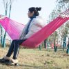 Bending Ice Silk Mesh Hammock Outdoor Hanging Bed Camping  Anti-Sidewall Hammock Swing, Size: 190x130 cm