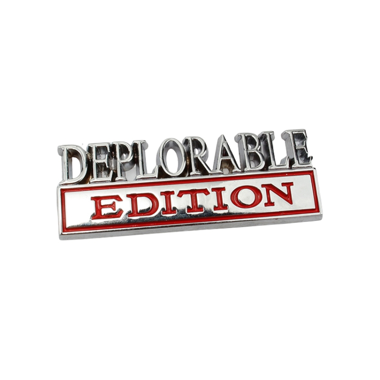 2 PCS Car Modified Metal Car Standard DEPLORABLE Edition Car Stickers