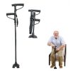 Multifunctional Folding Double-Handle Elderly Crutches Aluminum Alloy Elderly Power-Assisted Walking Sticks Four-Legged Walking Sticks With Lights