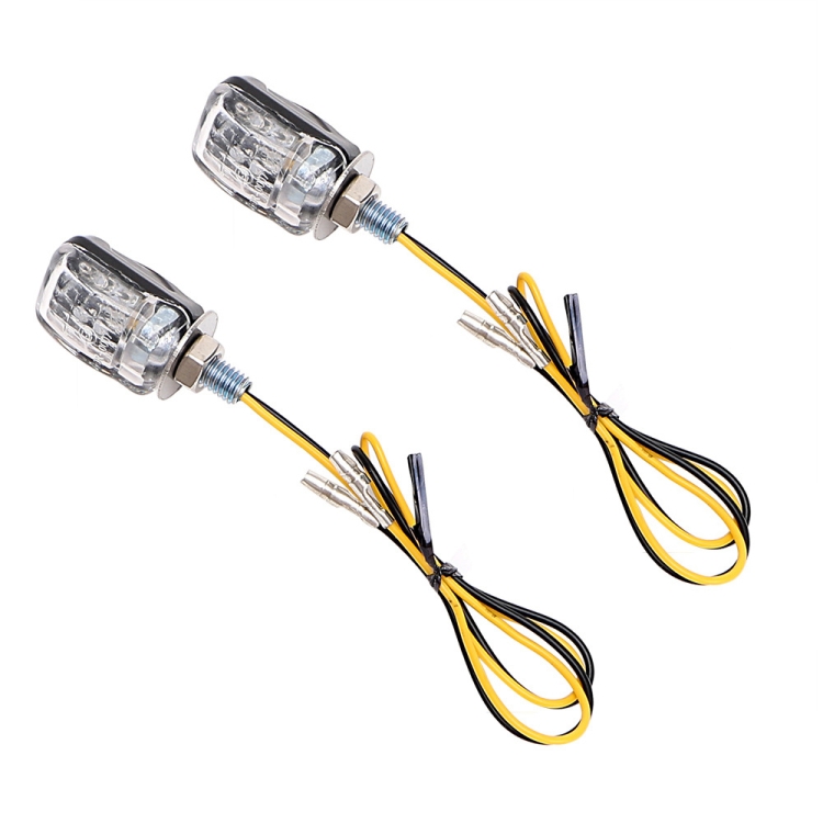 2pcs Motorcycle LED Turn Lamp Universal Modified Small Turn Light, Colour: Silver Shell