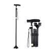 TBS-009 Four-Legged Folding Elderly Crutches Aluminum Alloy Light And Multifunctional Non-Slip Crutches With Light