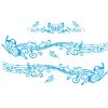 D-347 Butterfly Note Car Sticker Sheet Music Waist Line Body Sticker