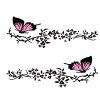 2 Pairs R729 Butterfly Flower Car Sticker Butterfly Love Flower Personality Engine Cover Body Decorative Sticker