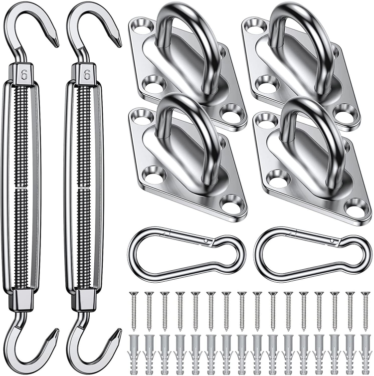 24 in 1 304 Stainless Steel Fixed Shade Sail Accessories Diamond Buckle Flower Basket Spring Buckle, Spec: