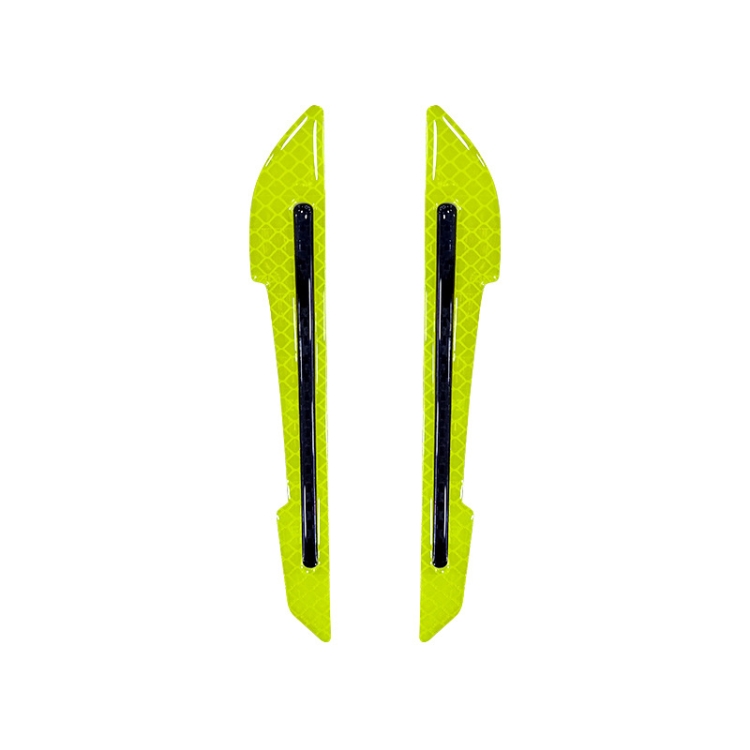 4 Sets Car Reflective Sticker Door Border Anti-Collision Strip Leaf Board Personality Rear View Mirror Warning Sticker