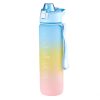 1000ml Large Capacity Gradient ColorsPlastic Sports Water Cup