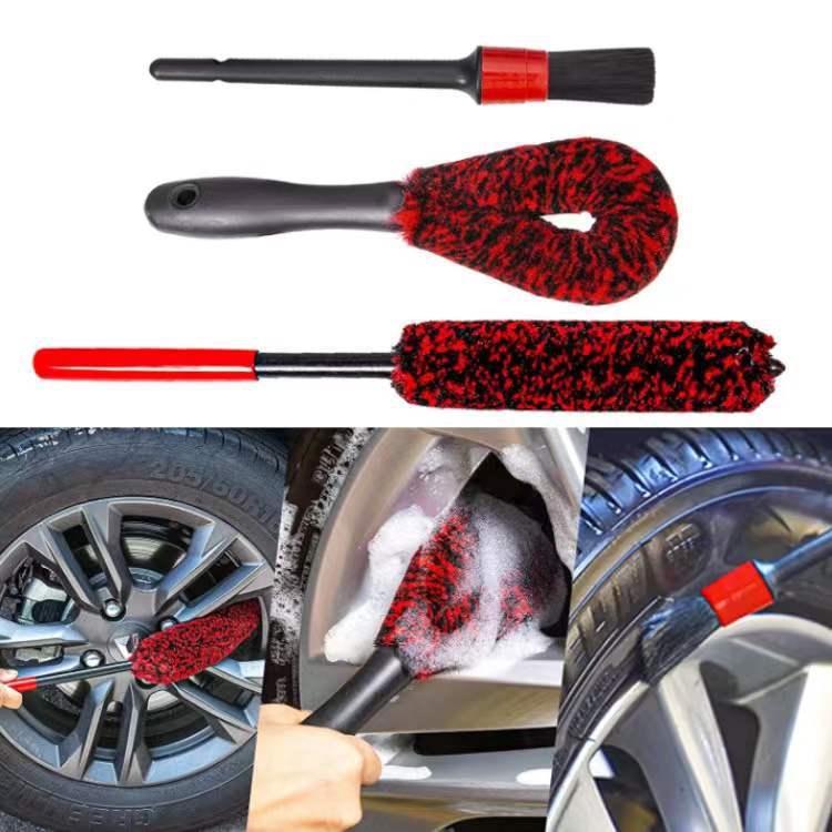 Car Beauty Imitation Wool Fiber Stick Wheel Cleaning Brush