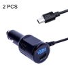 2PCS JY-032 USB Plug Digital Display Fast Charge Car Charger, Style: