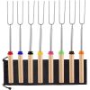 1124-7 Retractable Wooden Stick Marshmallow BBQ Fork, Spsc: Drawstring Bag