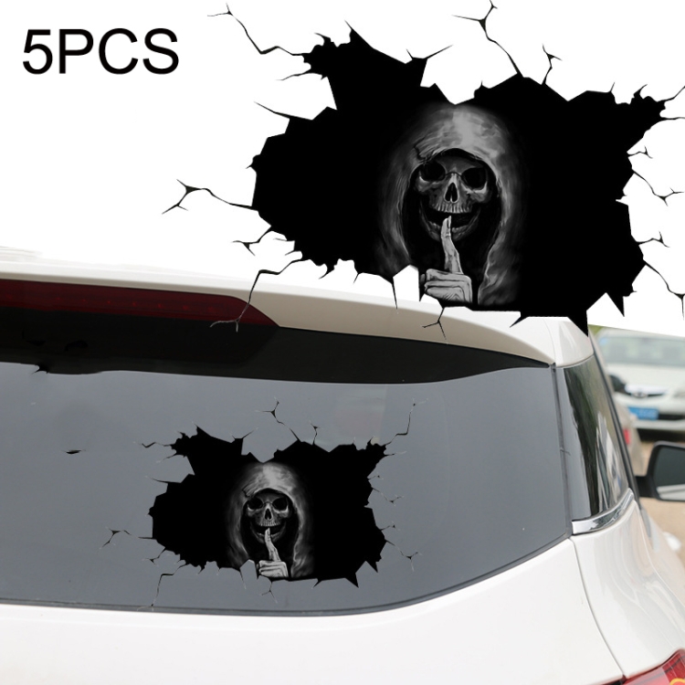 5PCS Halloween Horror Skull Car Window Sticker, Size: