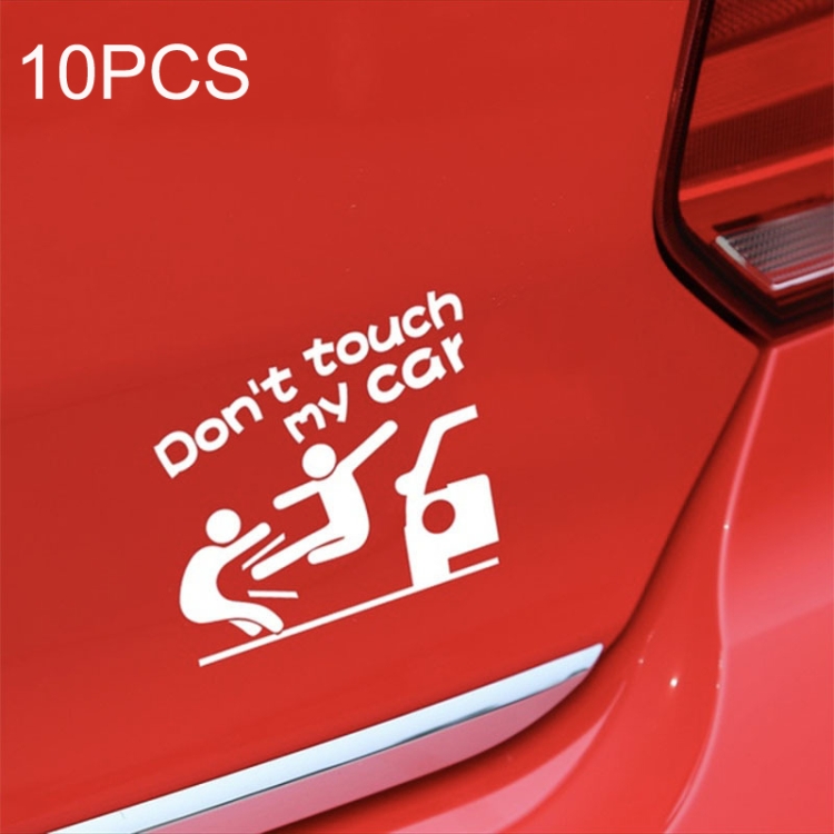 10PCS Reflective Funny Text Do Not Touch My Car Car Sticker