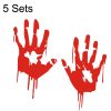 5 Sets Waterproof Sunscreen Reflective Car Sticker Blood Handprint Halloween Sticker