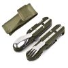 Outdoor Camping Tableware Stainless Steel Folding Knife Fork and Spoon Combination Tableware
