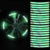 20pcs /Set Car Rainbow Wheel Hub Reflective Stickers Tire Luminous Warning Decoration, Color: Rainbow
